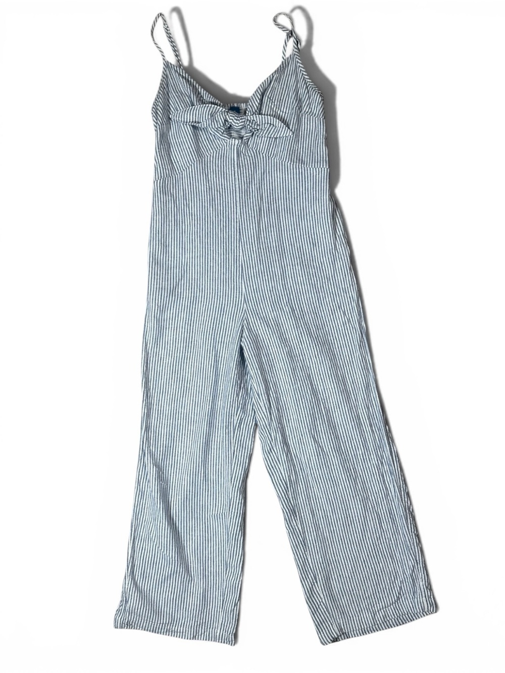 Old Navy Tie Front Jumpsuit Blue & White Striped Size Medium